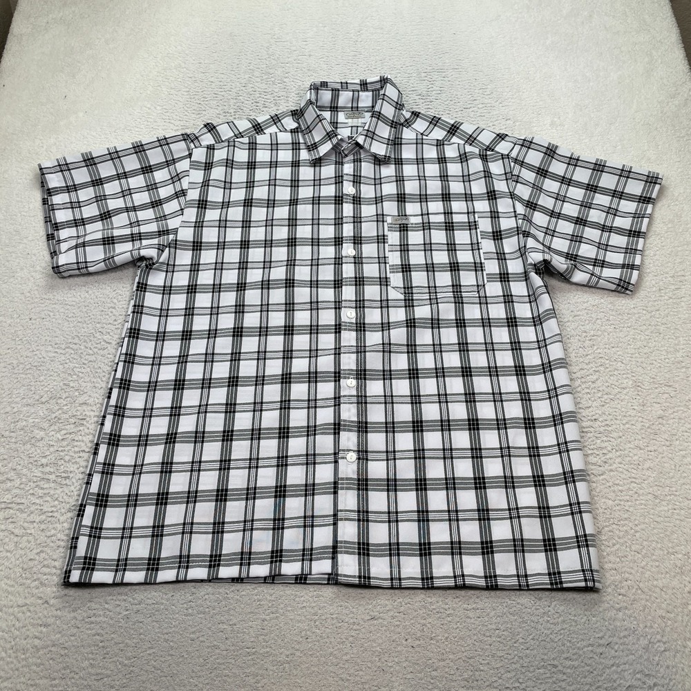 Vintage CalTop Shirt Men's Estimated Size XL Plaid Short Sleeve‎ Button USA